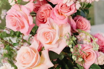 Vibrant pink rose floral arrangement