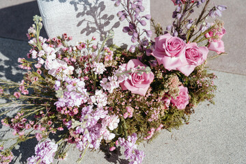 Vibrant colorful floral wedding decor