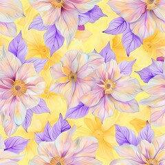 Complex Floral Design with Light Purple Leaves