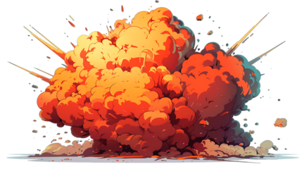 vector explosion on transparent background cartoon style