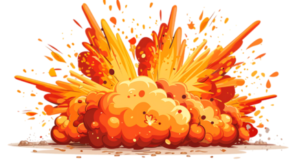vector explosion on transparent background cartoon style