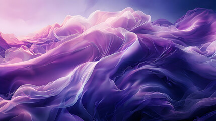 Fototapeta premium Abstract Purple and White Swirling Fabric Illustration