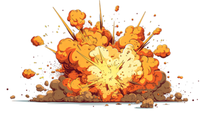 vector explosion on transparent background cartoon style