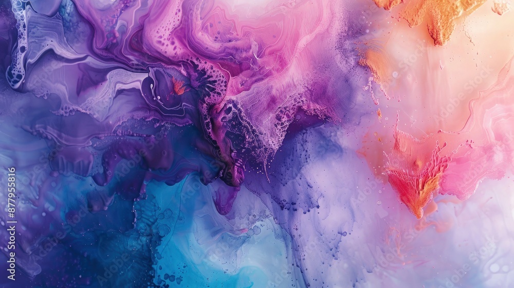 Poster abstract colorful mix color background soft paint splash