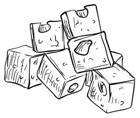 cheese handdrawn illustration