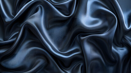 Fototapeta premium Black gray satin dark fabric texture luxurious shiny that is abstract silk cloth background with patterns soft waves blur beautiful.