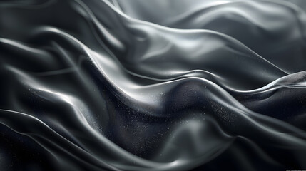 Fototapeta premium Black gray satin dark fabric texture luxurious shiny that is abstract silk cloth background with patterns soft waves blur beautiful.