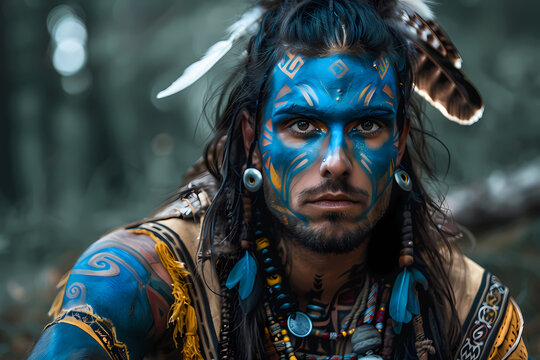 Superbe portrait de viking maquill&eacute; 