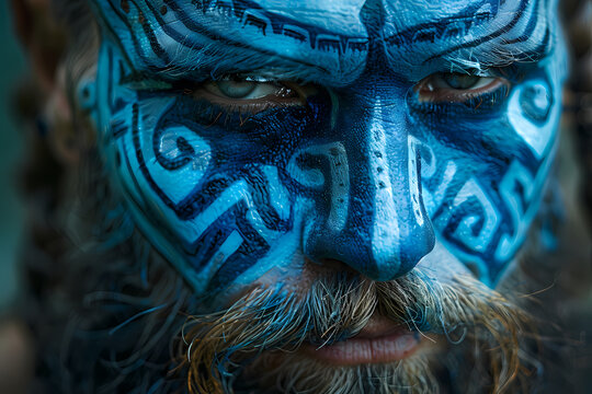 Superbe portrait de viking maquill&eacute; 