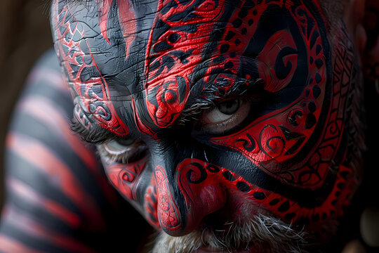 Superbe portrait de viking maquill&eacute; 