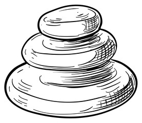 spa stone handdrawn illustration