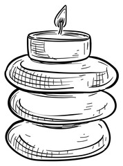 aromatherapy candle handdrawn illustration