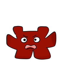 The red monster is getting angry.