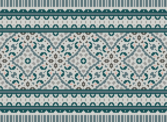 Pixel Tribal seamless patterns. Seamless African modern art patterns. Vector Ikat ethnic seamless pattern design. Aztec fabric carpet mandala.
