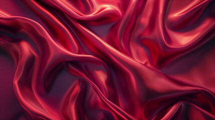 Obraz premium luxurious red silk fabric with smooth texture and gentle elegant folds