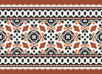 Pixel Tribal seamless patterns. Seamless African modern art patterns. Vector Ikat ethnic seamless pattern design. Aztec fabric carpet mandala.