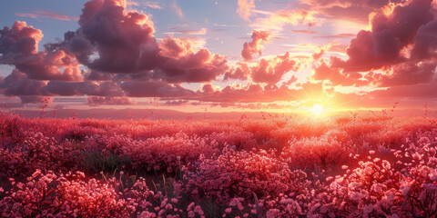 ピンク色のサクラの幻想的な背景