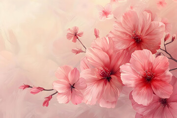 Pink Flower Illustration with Soft Background