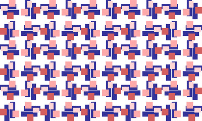 Pink and blue abstract background with squares strip of blue rectangle block strip seamless repeat pattern, replete patter image design for fabric printing or wallpaper or wrap package print, 
