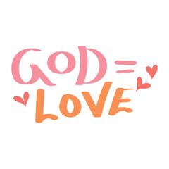 Christian typography design for Sticker. The message of the Gospel of Jesus Christ. Bible lesson for kids or use as poster, card, flyer or T Shirt