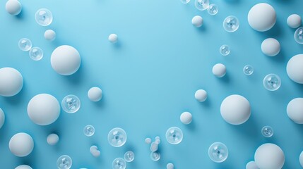 Arrangement with Blue Background and Bubble Chat for Text Placement
