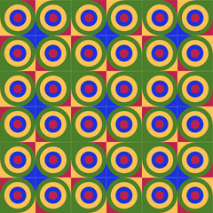 Beautiful of Colorful Circle, Repeated, Abstract, Illustrator Pattern Wallpaper. Image for Printing on Paper, Wallpaper or Background, Covers, Fabrics