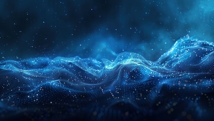 Naklejka premium Abstract Blue Digital Landscape