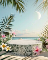 beach with palm trees