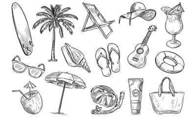 sea vacation handdrawn collection