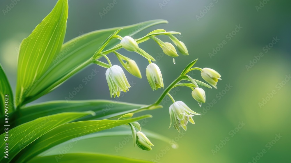 Wall mural Blooming Polygonatum odoratum