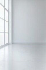 Fototapeta premium Plain white simple interior architecture background Generative Ai