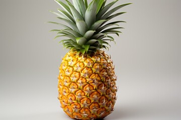 Fototapeta premium Fresh pineapple fruit isolated on clean white background for optimal display and search visibility