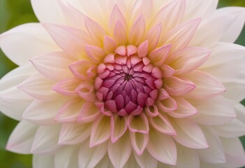 Fototapeta premium Close-up of a dahlia flower with pink and white petals