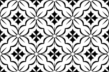 Seamless Geometric Checked Black and White Pattern. 