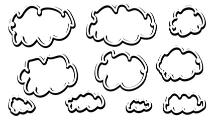 clouds doodle vector silhouettes