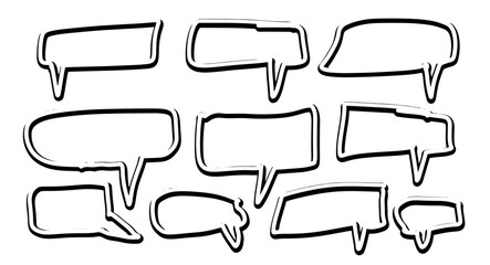 Obraz premium speech bubbles doodle set