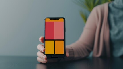 High-fidelity prototype of a mobile app, sleek interface with interactive elements, realistic preview on a smartphone, focus on user experience