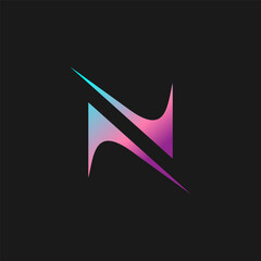 N Abstract sporty Minimalist Logo