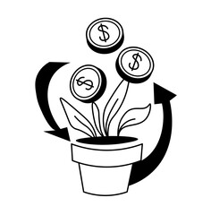 Money Plant Vector Illustration isolated