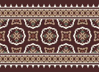 Ethnic tribal style seamless background with frame vector 10 in EPS, JPG format. style, seamless, frame, Tribal, Ethnic