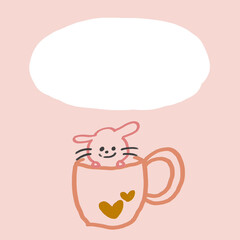 うさぎとマグカップ