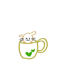 うさぎとマグカップ