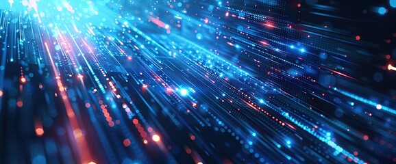 Naklejka premium Abstract Digital Data Flow Visualization