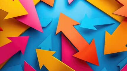 Vibrant Arrows Pointing to Center with Learn Spanish