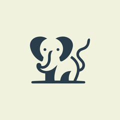 A charming and adorable elephant icon in vector illustration, blending cuteness with elegance. Perfect for brands in children's products, wildlife conservation, or tourism seeking a memorable logo.
