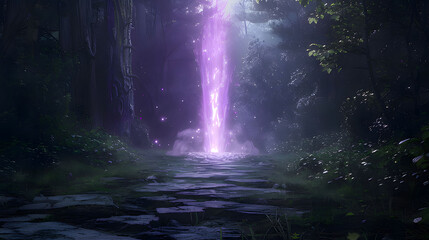 light in the forest. Generative AI
