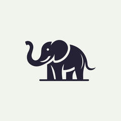 A majestic elephant icon in vector illustration, symbolizing strength and wisdom. Perfect for brands in conservation, travel, or luxury seeking a powerful and memorable logo.