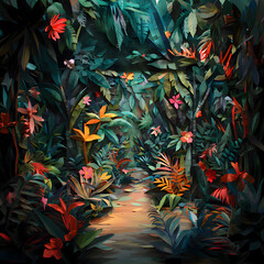 red and green leaves. Generative AI