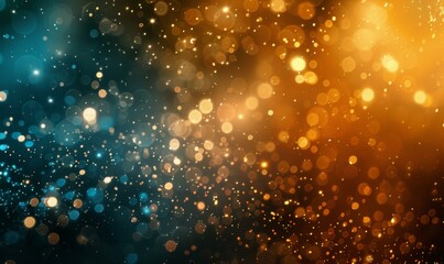 Obraz premium Glowing blue and orange bokeh background. AI.