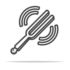 Tuning fork icon transparent vector isolated